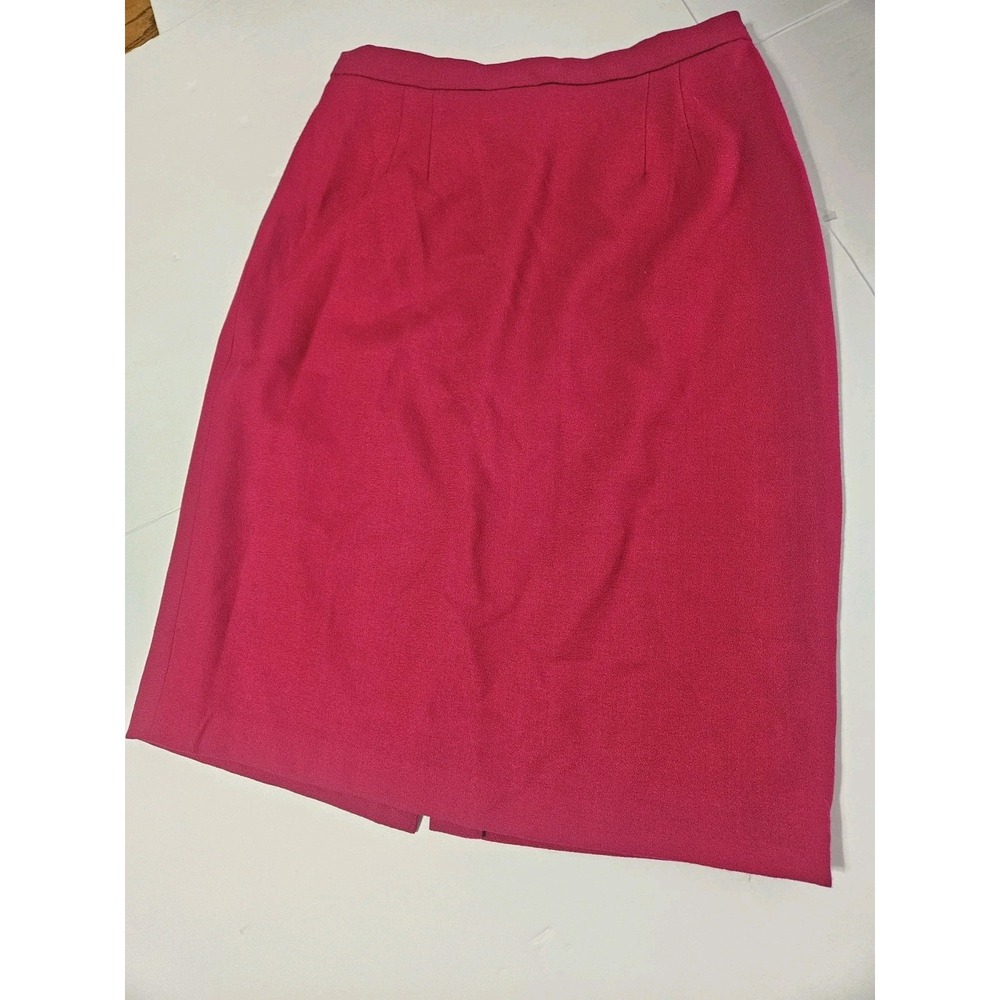 Vintage Chad Stevens 100% Wool Fuchsia Pink Pencil Skirt RN 65159 Barbie core